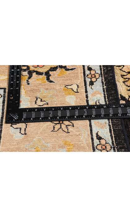 8 x 11 Vintage Black Oushak Rug 79276