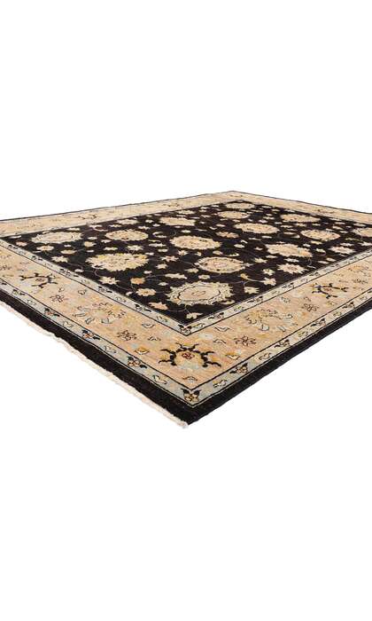 8 x 11 Vintage Black Oushak Rug 79276