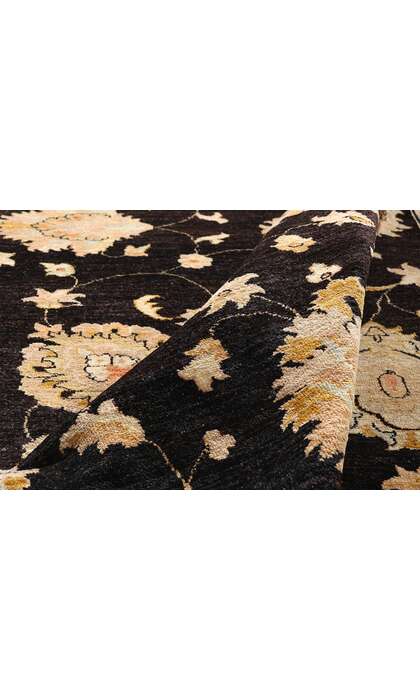 8 x 11 Vintage Black Oushak Rug 79276