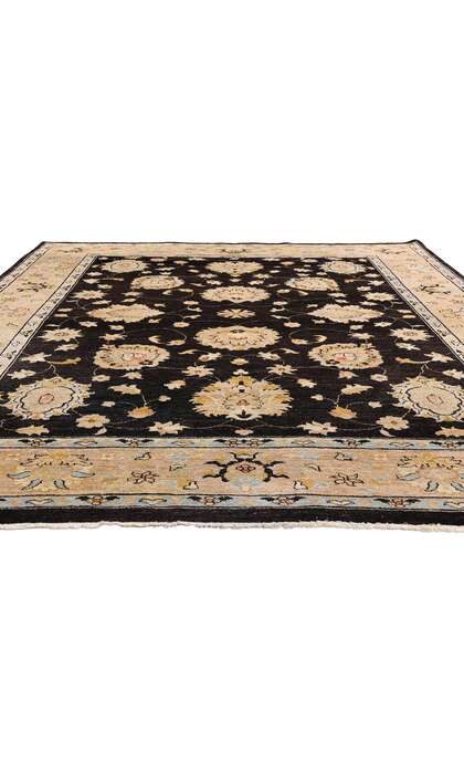 8 x 11 Vintage Black Oushak Rug 79276