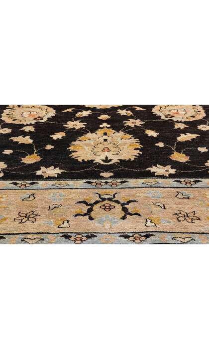 8 x 11 Vintage Black Oushak Rug 79276
