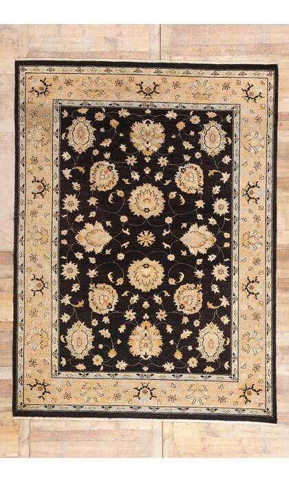 8 x 11 Vintage Black Oushak Rug 79276