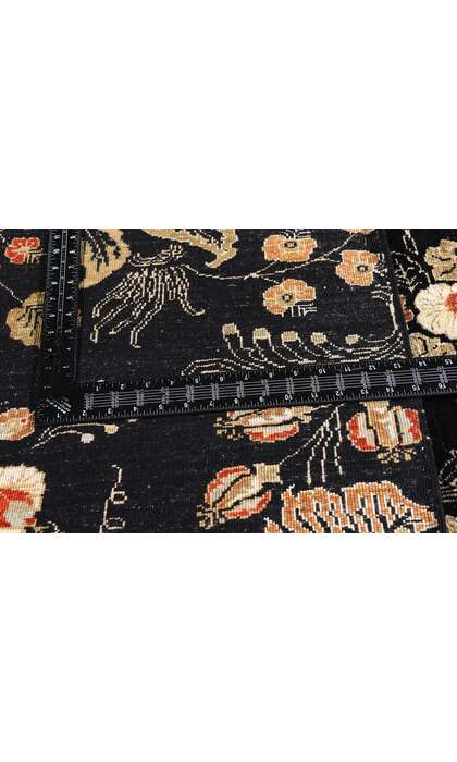 10 x 13 Vintage Black Pakistani Tabriz Rug 79282