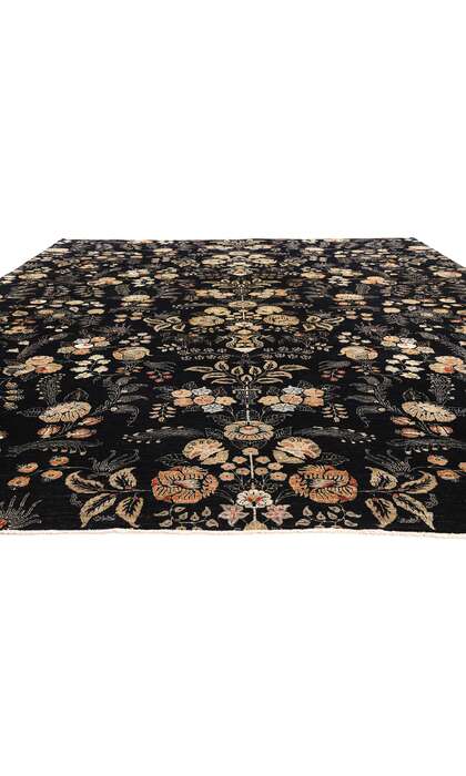 10 x 13 Vintage Black Pakistani Tabriz Rug 79282
