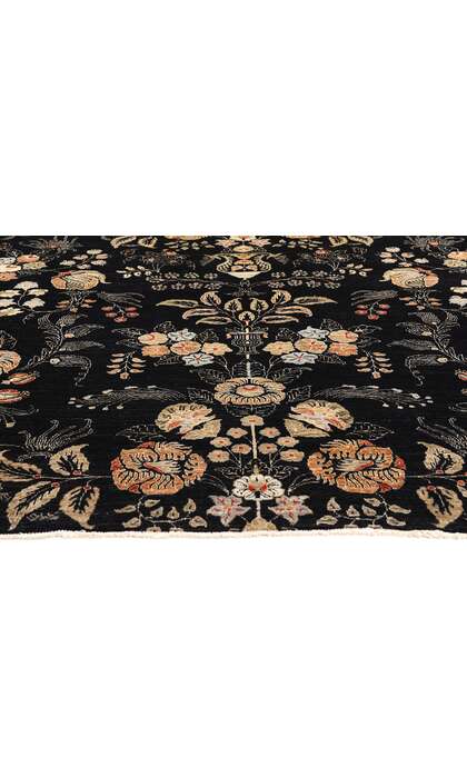 10 x 13 Vintage Black Pakistani Tabriz Rug 79282