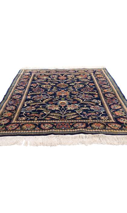 4 x 6 Vintage Navy Blue Chinese Tabriz Rug 79242