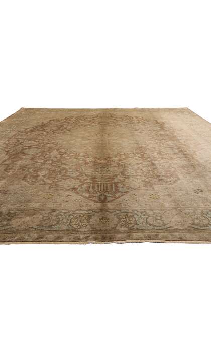 10 x 13 Vintage Earth-Tone Persian Tabriz Rug 75889