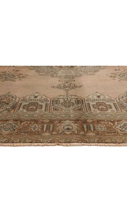 9 x 12 Vintage Earth-Tone Persian Tabriz Rug 75767