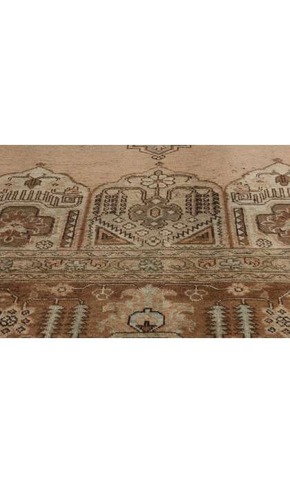 9 x 12 Vintage Earth-Tone Persian Tabriz Rug 75767
