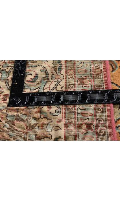 10 x 13 Vintage Orange Persian Tabriz Rug 75612