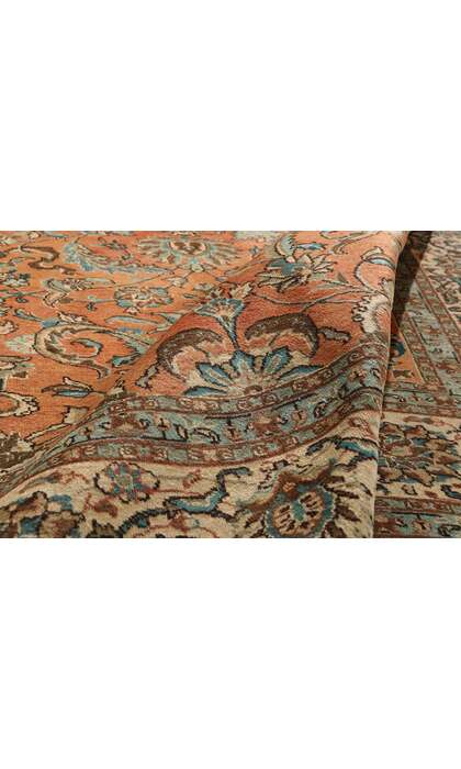10 x 13 Vintage Orange Persian Tabriz Rug 75612