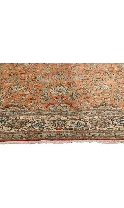 10 x 13 Vintage Orange Persian Tabriz Rug 75612