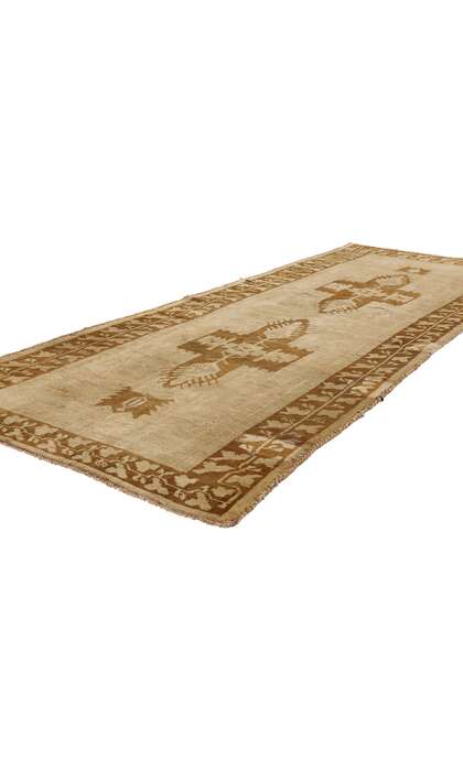 3 x 9 Vintage Earth-Tone Turkish Oushak Rug 50023