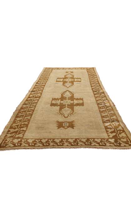 3 x 9 Vintage Earth-Tone Turkish Oushak Rug 50023