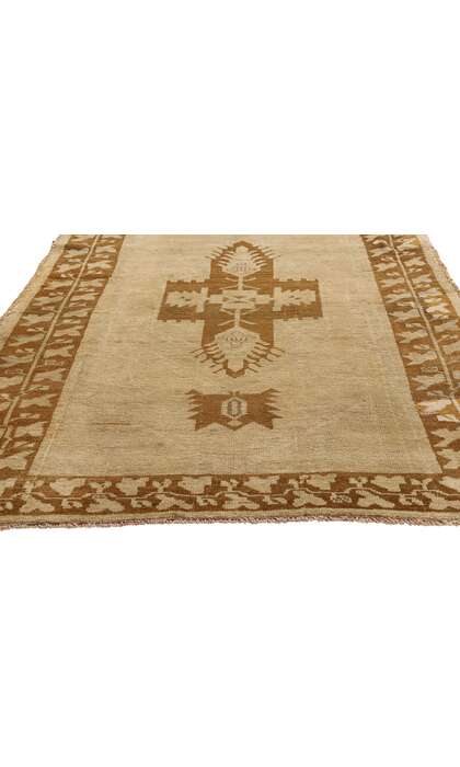 3 x 9 Vintage Earth-Tone Turkish Oushak Rug 50023