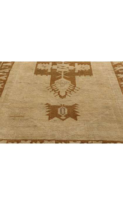 3 x 9 Vintage Earth-Tone Turkish Oushak Rug 50023
