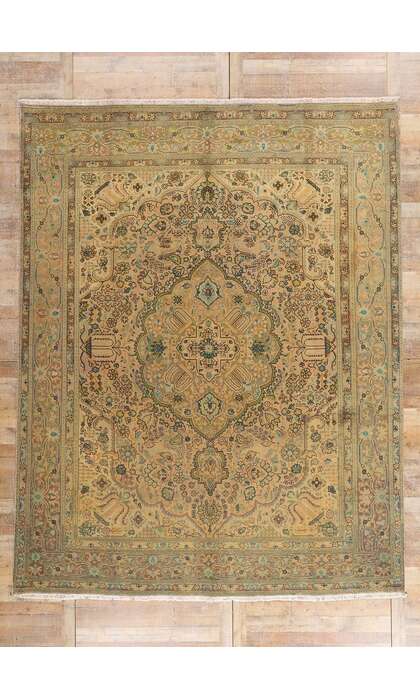 10 x 12 Vintage Persian Tabriz Rug 76542