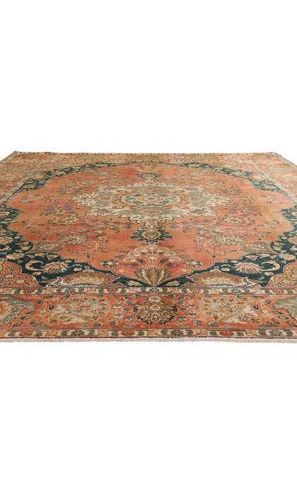 10 x 12 Vintage Persian Tabriz Rug 75586