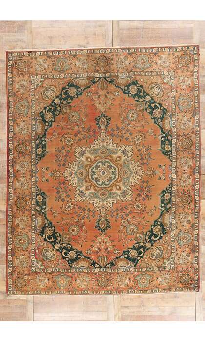 10 x 12 Vintage Persian Tabriz Rug 75586