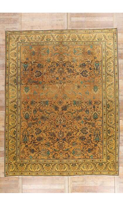 10 x 13 Vintage Persian Tabriz Rug 76328