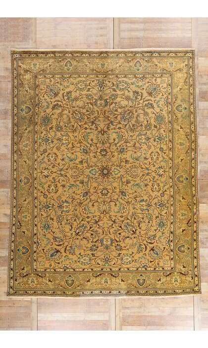 10 x 13 Vintage Persian Tabriz Rug 76327