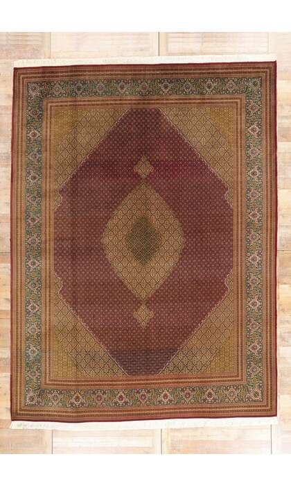 10 x 13 Vintage Persian Mahi Tabriz Rug 76693