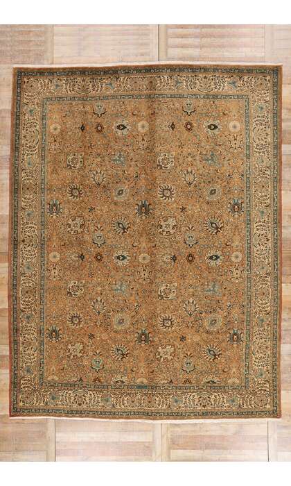 10 x 13 Vintage Persian Tabriz Rug 75603