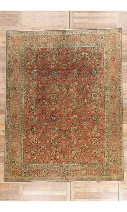 10 x 13 Vintage Persian Tabriz Rug 76271