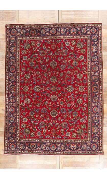 10 x 13 VintageRed Persian Tabriz Rug 76262