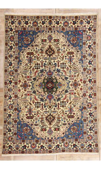 9 x 13 Vintage Persian Tabriz Rug 71755