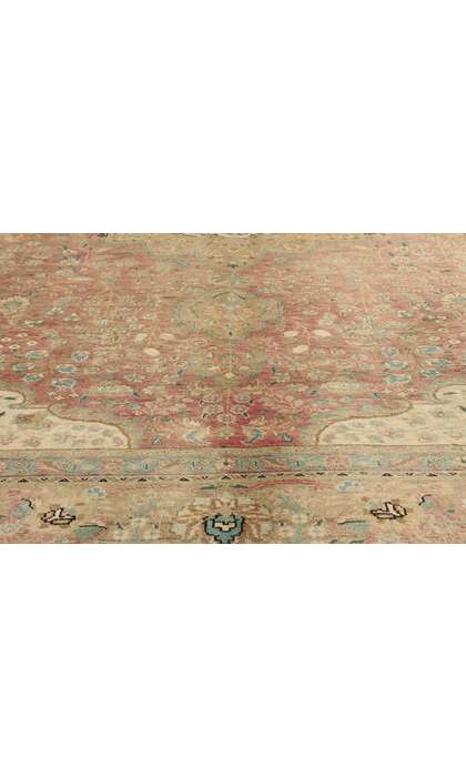 10 x 13 Vintage Pink Persian Tabriz Rug 76446