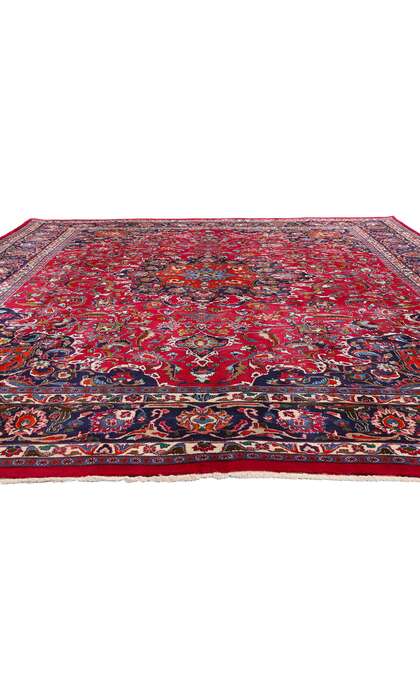 10 x 12 Vintage Red Persian Mashhad Rug 75916