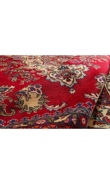 10 x 12 Vintage Red Persian Tabriz Rug 75766