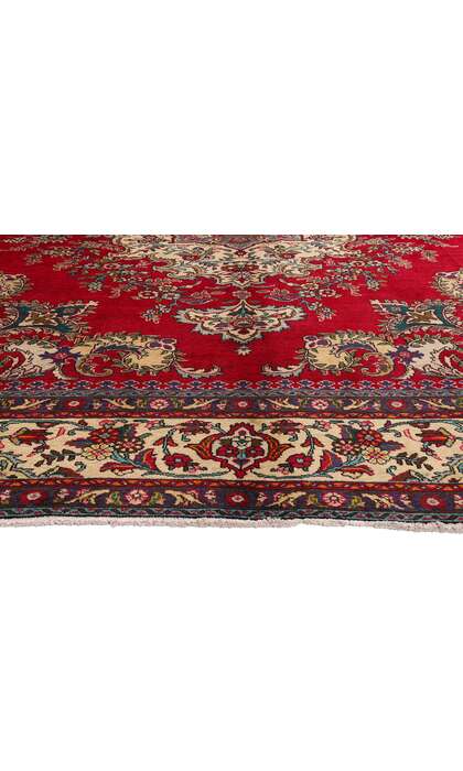 10 x 12 Vintage Red Persian Tabriz Rug 75766