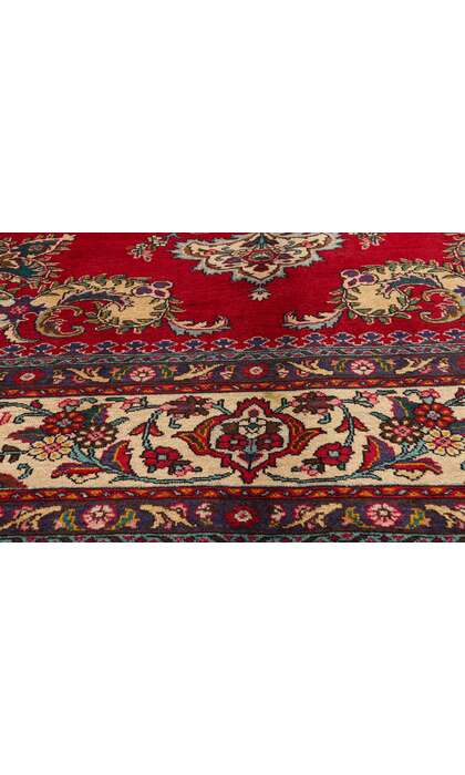 10 x 12 Vintage Red Persian Tabriz Rug 75766