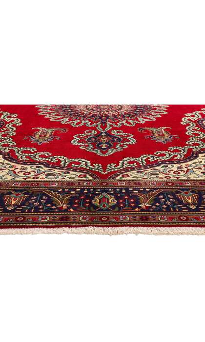 10 x 13 Vintage Red Persian Tabriz Rug 76485