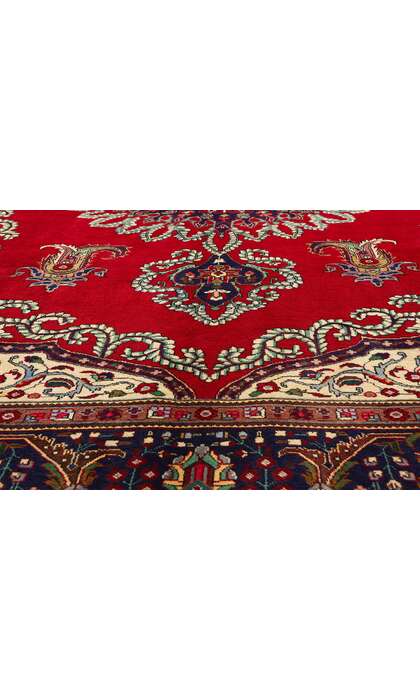 10 x 13 Vintage Red Persian Tabriz Rug 76485