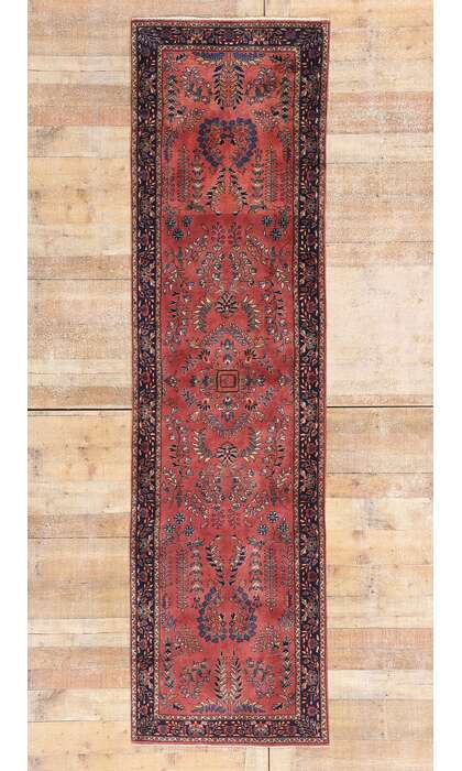 3 x 10 Vintage Indian Sarouk Rug 79274