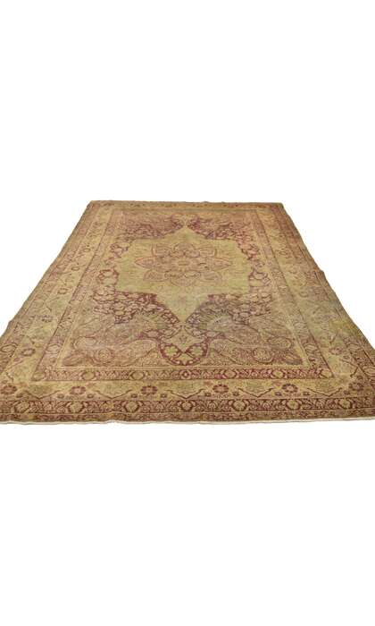 4 x 6 Distressed Antique Turkish Hereke Rug 73148