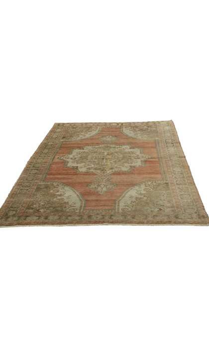 4 x 7 Vintage Turkish Oushak Rug 74743