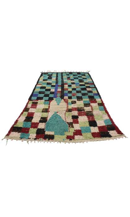 4 x 7 Vintage Berber Moroccan Rug with Cubist Bauhaus Style 20439