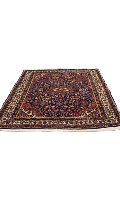 4 x 5 Vintage Persian Sarouk Rug 76993