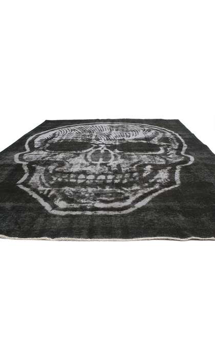 8 x 11 Vintage Overdyed Skull Rug 80434