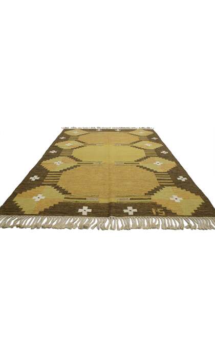 5 x 8 Vintage Swedish Rug Ingegerd Silow Orbyhus Rollakan 77034