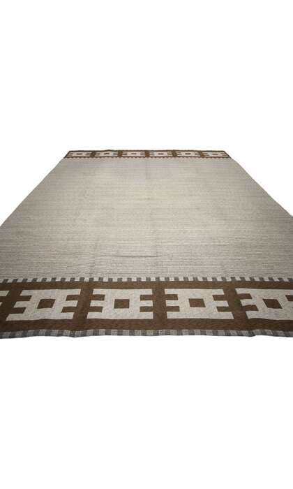 6 x 9 Vintage Gray Swedish Rollakan Rug 77037