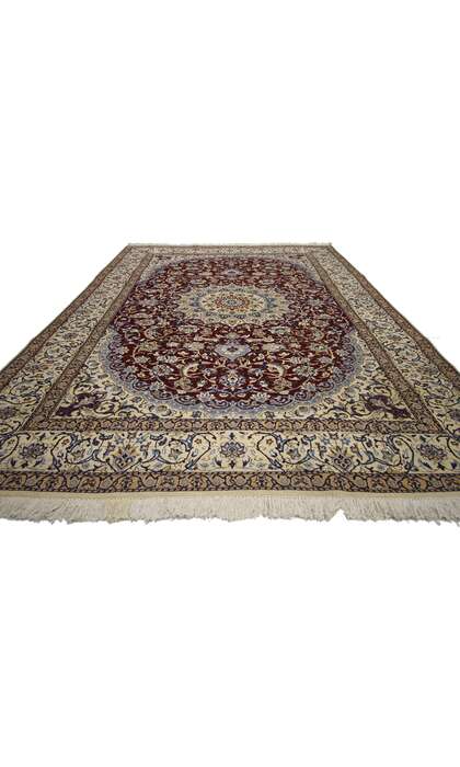 7 x 9 Vintage Persian Nain Rug 74241
