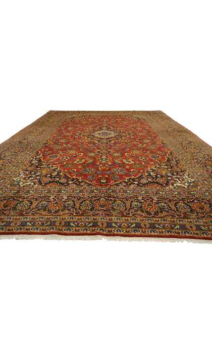 9 x 13 Vintage Persian Kashan Rug 76309
