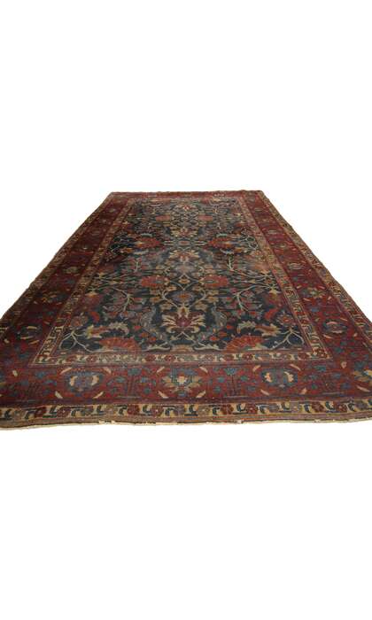 6 x 9 Antique-Worn Persian Tabriz Rug 77170