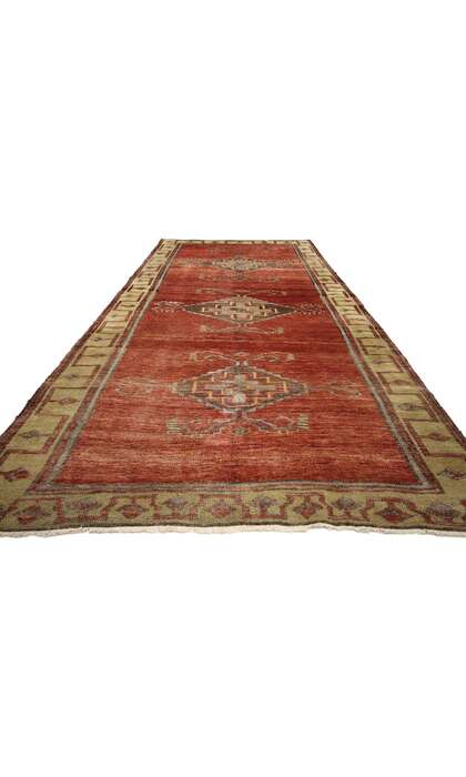 5 x 12 Vintage Red Turkish Oushak Rug 51134