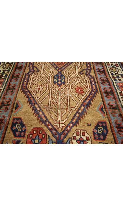 4 x 11 Antique Brown Persian Malayer Rug Runner 73708